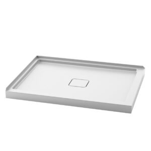 Kover 48" x 36" Corner Acrylic Shower Base with Centre Drain and LH Tiling Flange - White BW1192-240 Kalia