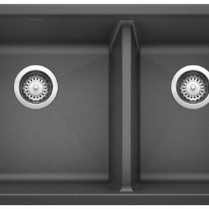 Precis U 1-3/4 2 Bowl Silgranit Undermount Kitchen Sink - Anthracite 400583 Blanco