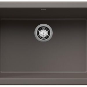 Ikon 27 1 Bowl Silgranit Undermount Apron Front Kitchen Sink - Volcano Gray 402915 Blanco