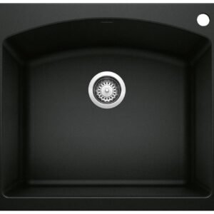 Diamond 1 Bowl Drop-In Silgranit Sink - Coal Black 402616 Blanco