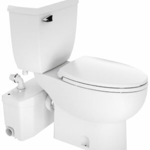 Saniplus Elongated Toilet Combo with Macerating Pump for Full Bathroom Application - White 002 + 087 + 005 Saniflo