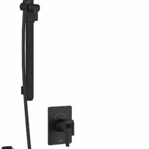 SquareOne TCD1 Plus Thermostatic Coaxial Shower System with Vertical Ceiling Arm - Matte Black BF1648-160-101 Kalia