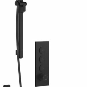 SquareOne TB3 Thermostatic Push-Button Shower System with Vertical Ceiling Arm (Less Valve) - Matte Black BF2071-160-001 Kalia