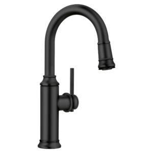 Empressa Bar/Prep Faucet with Pulldown Spray - Matte Black 443025 Blanco