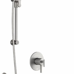 RoundOne TCD1 Plus Thermostatic Coaxial Shower System with Wall Arm - Pure Nickel BF1636-125-100 Kalia