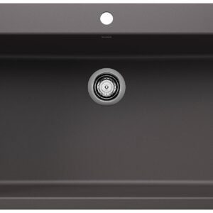 Liven 33 Super 1 Bowl Silgranit Dual Mount Kitchen Sink - Cinder 403599 Blanco