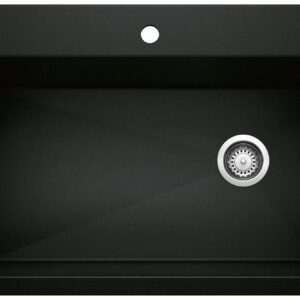 Diamond Super 1 Bowl Silgranit Drop-In Kitchen Sink - Coal Black 402626 Blanco