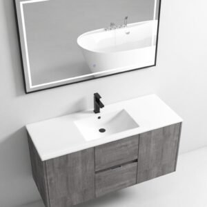 Alden Vanity 48" x 18" 2-Drawer Vanity (Cabinet Only) - Plaid Grey DC2218-48GRY Duval