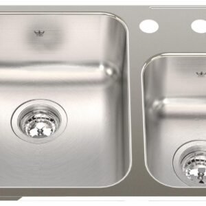 Steel Queen 26-1/2" 3-Hole 1.5 Bowl Drop-In Kitchen Sink - Stainless Steel QCMA1826-7-3 Kindred