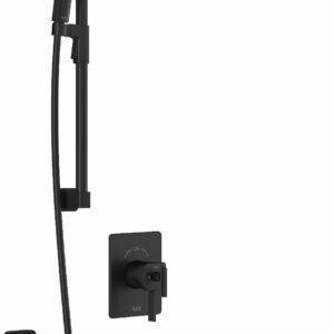SquareOne TCD1 Premia Thermostatic Coaxial Shower System with Vertical Ceiling Arm (Less Valve) - Matte Black BF1649-160-201 Kalia