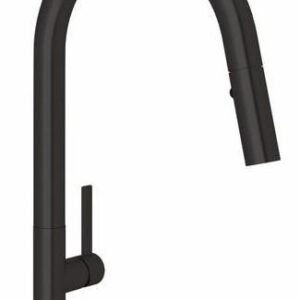 Modern Lux Kitchen Faucet with Pulldown Spray - Matte Black R7581LMMB-2 Rohl