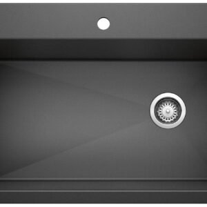 Diamond Super 1 Bowl Silgranit Drop-In Kitchen Sink - Anthracite 400069 Blanco