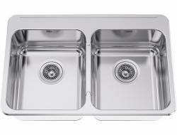 31-1/4" 2 Bowl Drop-In Kitchen Sink - Stainless Steel LBD6407-1 Franke