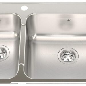 Steel Queen 31-1/4" 1-Hole 1.5 Bowl Drop-In Kitchen Sink - Stainless Steel QCLA2031L-8-1 Kindred