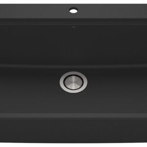 Bacia 31" Granistone 1 Bowl Drop-In Kitchen Sink with Silicone Mat & Drain - Matte Black KS2140-320 Kalia