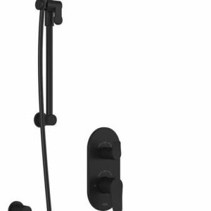 Moroka TD2 Plus Thermostatic Integrated Diverter Shower System with Wall Arm (less valves) - Matte Black BF1923-160-100 Kalia