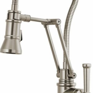 Artesso SmartTouch Articulating Kitchen Faucet with Finished Hose and Pulldown Spray - Stainless Steel 64125LF-SS Brizo