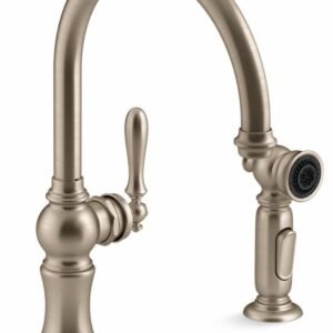 Artifacts 2-Hole Kitchen Faucet with Separate 2-Function Spray - Vibrant Brushed Bronze 99262-BV Kohler
