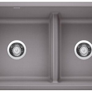 Precis U 1.75 Bowl Undermount Low Divide Silgranit Sink - Metallic Gray 402068 Blanco