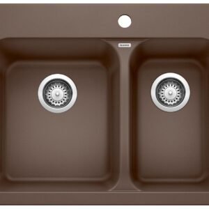 Vision 1-1/2 2 Bowl Silgraint Drop-In Kitchen Sink - Cafe 401127 Blanco
