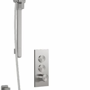 Moroka TB2 Thermostatic Push-Button Shower System with Wall Arm - Pure Nickel BF2095-125 Kalia