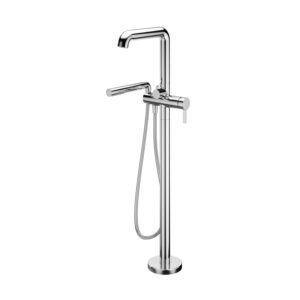 Basico Floor Mount Tub Filler with Hand Shower - Chrome BF1810-110 Kalia