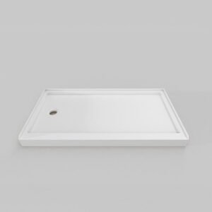 60 x 32 Low Profile Single Threshold Shower Base with LH Drain - White 63371A Acritec