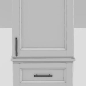 18" RH Linen Tower Bellrose Upper and Lower Doors with Bar Handles - White/Brushed Nickel 18RHWHTUPLOWBARBN Stonewood Cabinetry