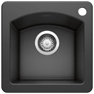 Diamond Mini 1 Bowl Drop-In Silgranit Sink - Anthracite 400033 Blanco