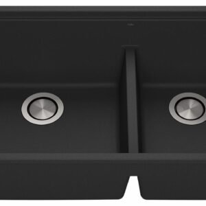 Bacia 33" Granistone 2 Bowl Undermount Kitchen Sink - Matte Black KS2126-320 Kalia