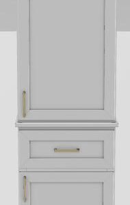 18" RH Linen Tower Modern Shaker Upper and Lower Doors with Square Handles - White/Gold 18RHWHTUPLOWSQGLD Stonewood Cabinetry
