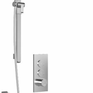 SquareOne TB2 Plus Thermostatic Push-Button Shower System with Vertical Ceiling Arm - Chrome BF2068-110-101 Kalia