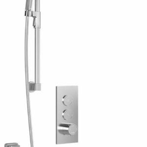 RoundOne TB2 Premia Thermostatic Push-Button Shower System with Vertical Ceiling Arm - Chrome BF2064-110-201 Kalia