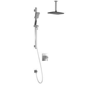 Grafik TCD1 Premia Thermostatic Coaxial Shower System with Vertical Ceiling Arm (less Valve) - Black/Chrome BF1719-150-201 Kalia