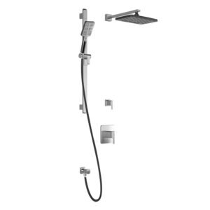 Grafik T2 Premia Thermostatic Shower System with Wall Arm (less valves) - Black/Chrome BF1364-150-200 Kalia
