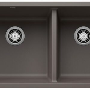 Precis U 1-3/4 2 Bowl Silgranit Undermount Kitchen Sink - Volcano Gray 402921 Blanco