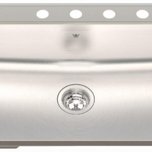 Steel Queen 31-1/4" 4-Hole 1 Bowl Drop-In Kitchen Sink - Stainless Steel QSLA2031-8-4 Kindred