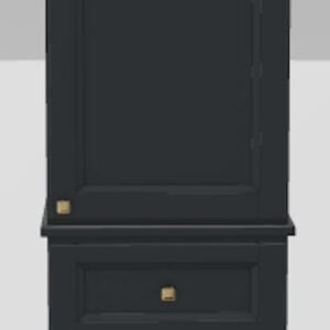 18" RH Linen Tower Bellrose Upper and Lower Doors with Prestige Knobs - Navy Grey/Gold 18RHNAVYUPLOWGOLD Stonewood Cabinetry