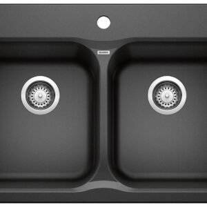 Vision 210 2 Bowl Silgranit Drop-In Kitchen Sink - Anthracite 400012 Blanco