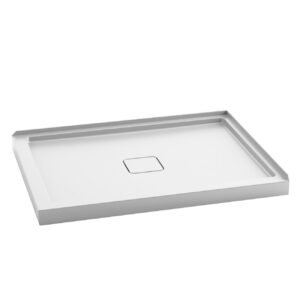 Kover 48" x 36" Corner Acrylic Shower Base with Centre Drain and RH Tiling Flange - White BW1191-240 Kalia