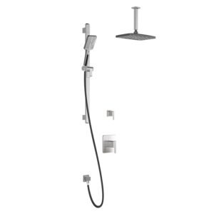 Grafik TD2 Premia Thermostatic Shower System with Vertical Ceiling Arm - Black/Chrome BF1431-150-201 Kalia