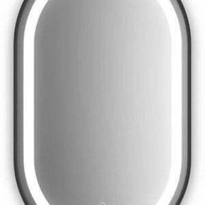 Effect Illuminaated 22" x 38" Oblong Mirror with Touch Switch - Black MR1947-570-001 Kalia
