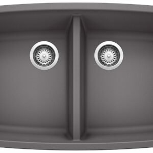 Performa U 2 Bowl Silgranit Undermount Kitchen Sink - Cinder 401419 Blanco