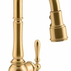 Artifacts Kitchen Faucet with 16" Pulldown 3-Function Spray - Vibrant Brushed Moderne Brass 99261-2MB Kohler