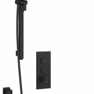 Kareo TB2 Thermostatic Push-Button Shower System with Wall Arm - Matte Black BF2099-160 Kalia