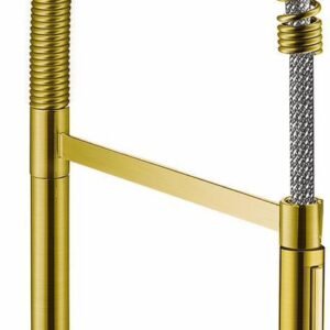 Axor Starck Semi-Pro Kitchen Faucet with Spring Pulldown Spray - Brushed Gold Optic 10820251 Axor