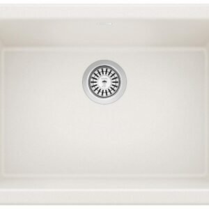 Ikon 27 1 Bowl Silgranit Undermount Apron Front Kitchen Sink - White 402239 Blanco