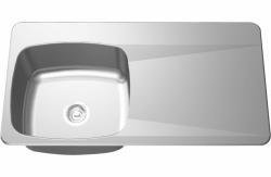 40" 1 Bowl Drop-In Kitchen Sink with Drainboard on Left - Stainless Steel LBSDBR6810P-1 Franke