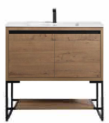 Selby 36" x 18" 2-Door Vanity with Metal Base (Cabinet Only) - Oak DC2018-36OAK Duval