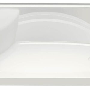 SPS 34" x 60" AcrylX RH Drain Alcove Shower Base with LH Seat - White 145044-000-002-084 Maax